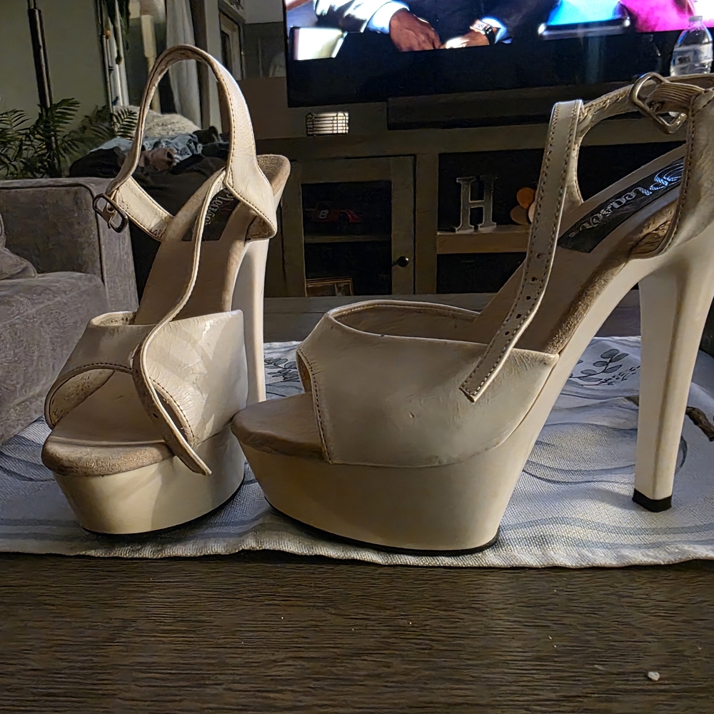 Elegant Cream Platform Heels